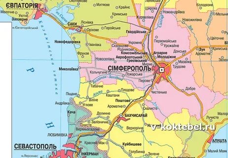 Подробная карта черноморское
