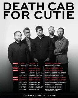 Death Cab for Cutie on Twitter: "Last run of summer tour dates starts ...