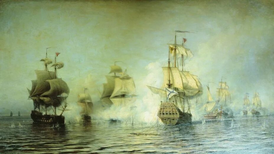 Эпоха парусного флота. Бой у острова Эзель 24 мая 1719 года. Боголюбов..