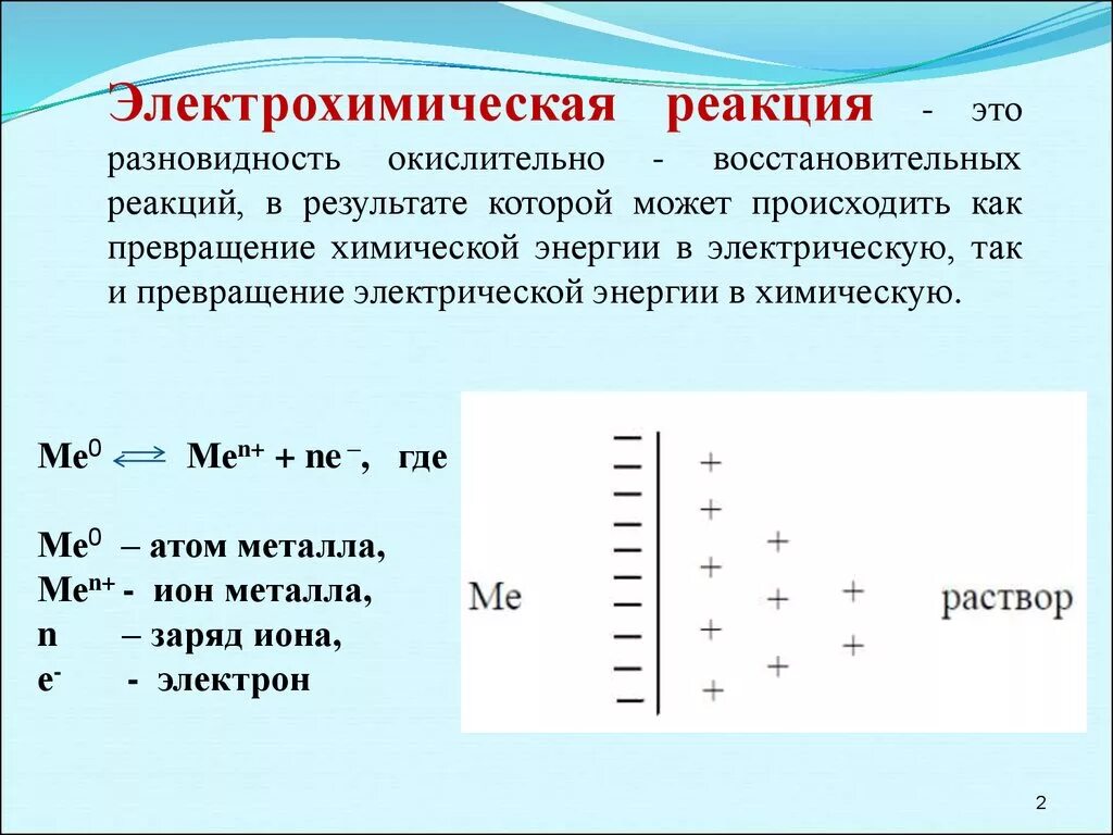 Электрической реакцией является