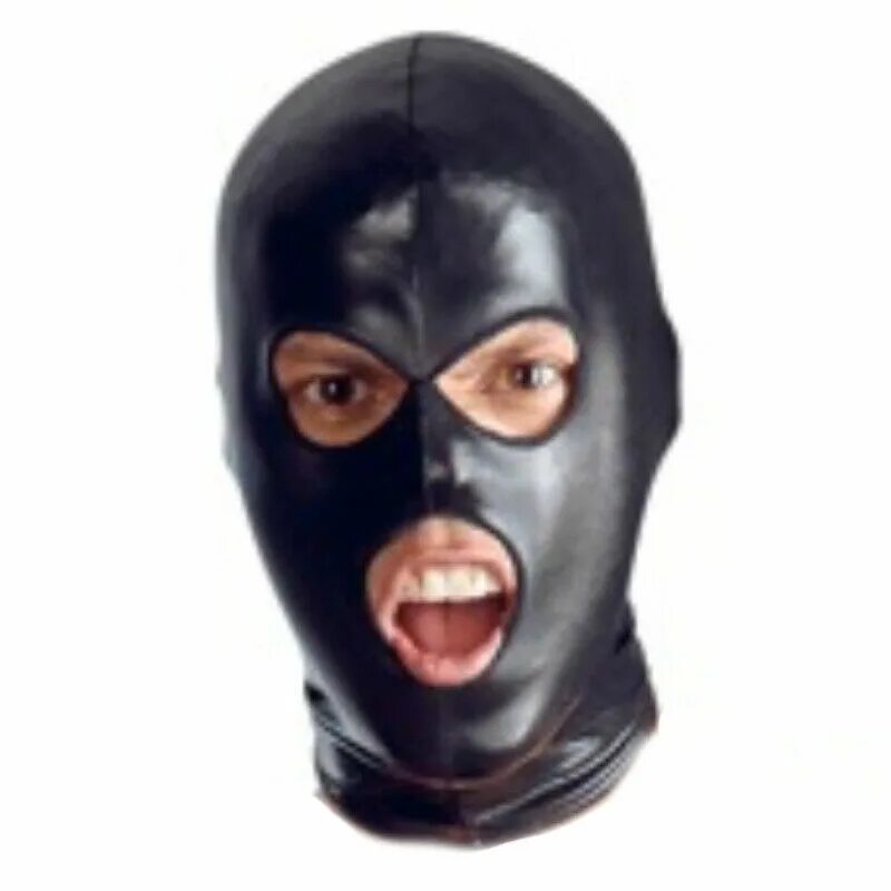 Первая открытая маска. Латексная маска. Кожаная маска. Кожаная маска с дыркой. Кожаная маска с отверстием для рта.