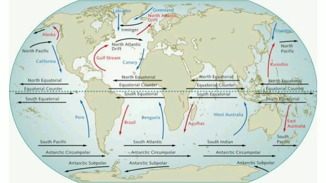 Калифорнийское течение холодное. Течение Ирмингера течение на карте. Гольфстрим и Холодное течение название.