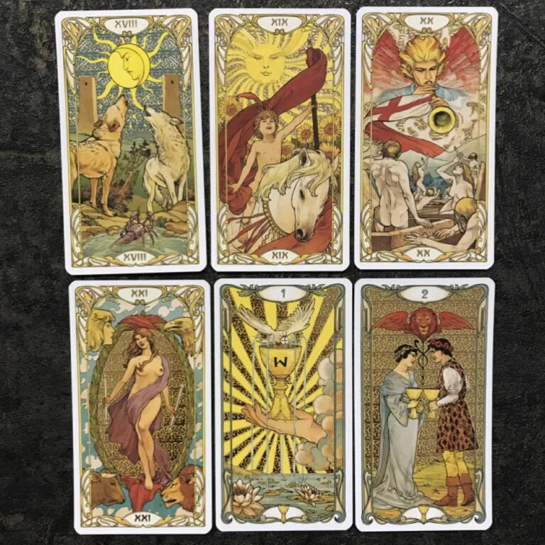 таро золотое арт-нуво. таро арты. таро мэриголд колода. таро арты. золотое таро уэйт арт-нуво.