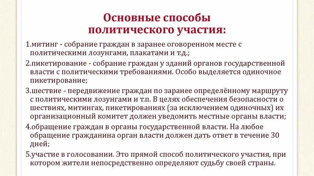 Форма политического участия граждан термин. Способы политического участия. Способы Полит участия. Спопосб политичсекого учачтия. Формы политического участия граждан.