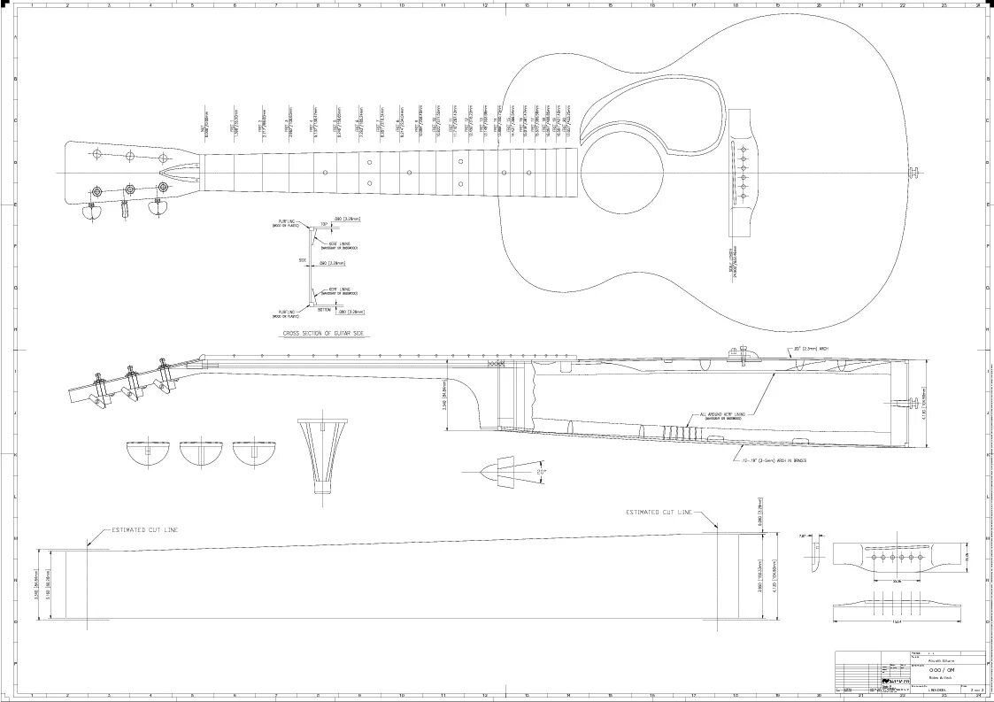 Чертежи акустической гитары Gibson j200. Чертеж акустической гитары мензура 650 мм. Электрогитара les Paul чертёж. Толщина электрогитары