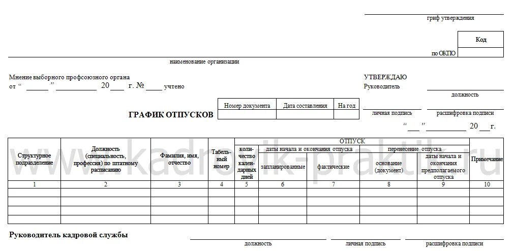 Госкомстата рф от 05.01 2004. Форма Графика отпусков унифицированная форма т-7. Утверждение формы Графика отпусков. График отпусков бланк т7. Унифицированная форма т7 Графика отпусков образец.