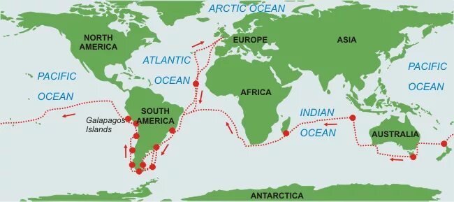 Кругосветное путешествие Чарльза Дарвина. Карта путешествия Дарвина на корабле Бигль. Маршрут кругосветного путешествия Чарльза Дарвина. Маршрут Чарльза Дарвина на корабле Бигль. Ч дарвин кругосветное путешествие