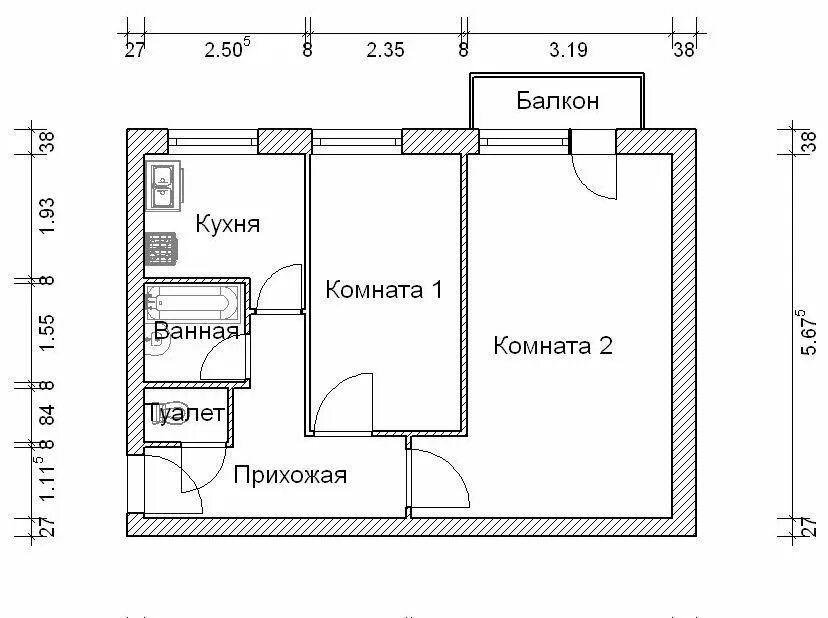 Размеры комнат в панельном доме. План двухкомнатной квартиры. Чертеж двухкомнатной квартиры. Двухкомнатная квартира схема планировки. План квартиры чертеж.