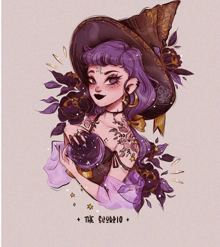 Знаки зодиака девушки. Девушка скорпион арт. Ведьма знак зодиака скорпион. Гороскоп рак ведьмочка. Гороскоп рак ведьмочка.