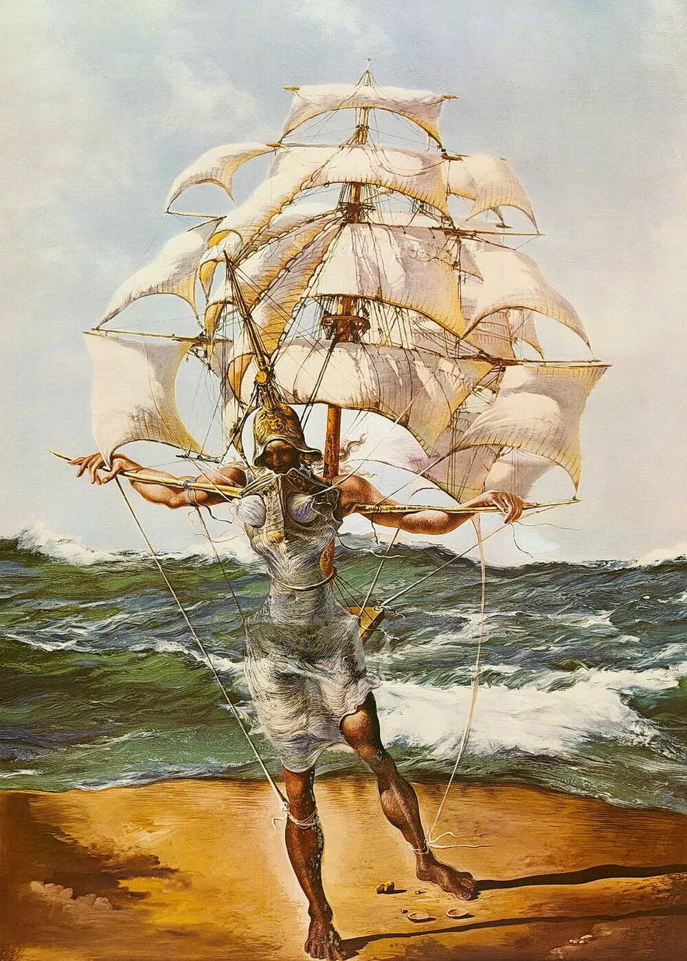 Однажды утром в морской дали. Salvador Dali картины. Salvador Dali ship. Сюрреализм Сальвадора дали. Salvador Dali картина море.