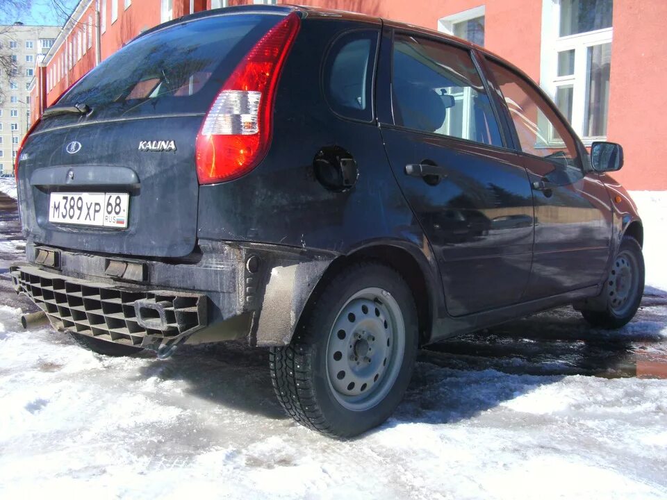 Защитная накладка на задний бампер - Lada Калина универсал, 1,6 л, 2012 года ста