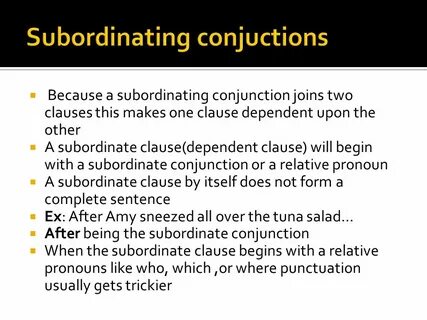 Subordinating conjunctions