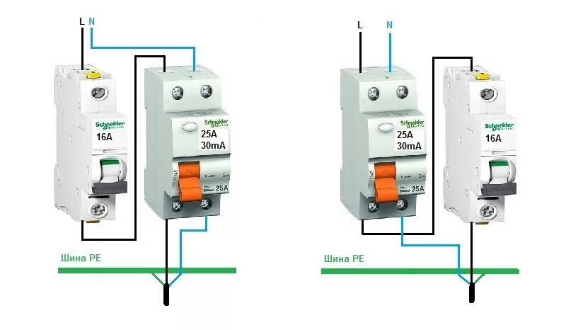 Автомат перед УЗО схема подключения. Четырехполюсный автоматический выключатель схема подключения. Схемы подключения вводных автоматических выключателей. Вводный автомат Шнайдер 32а фаза ноль. Правильный автоматический выключатель