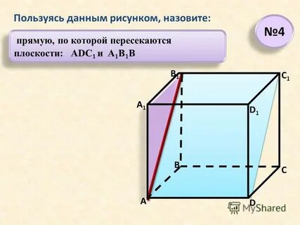 Назовите прямую по которой пересекаются плоскости