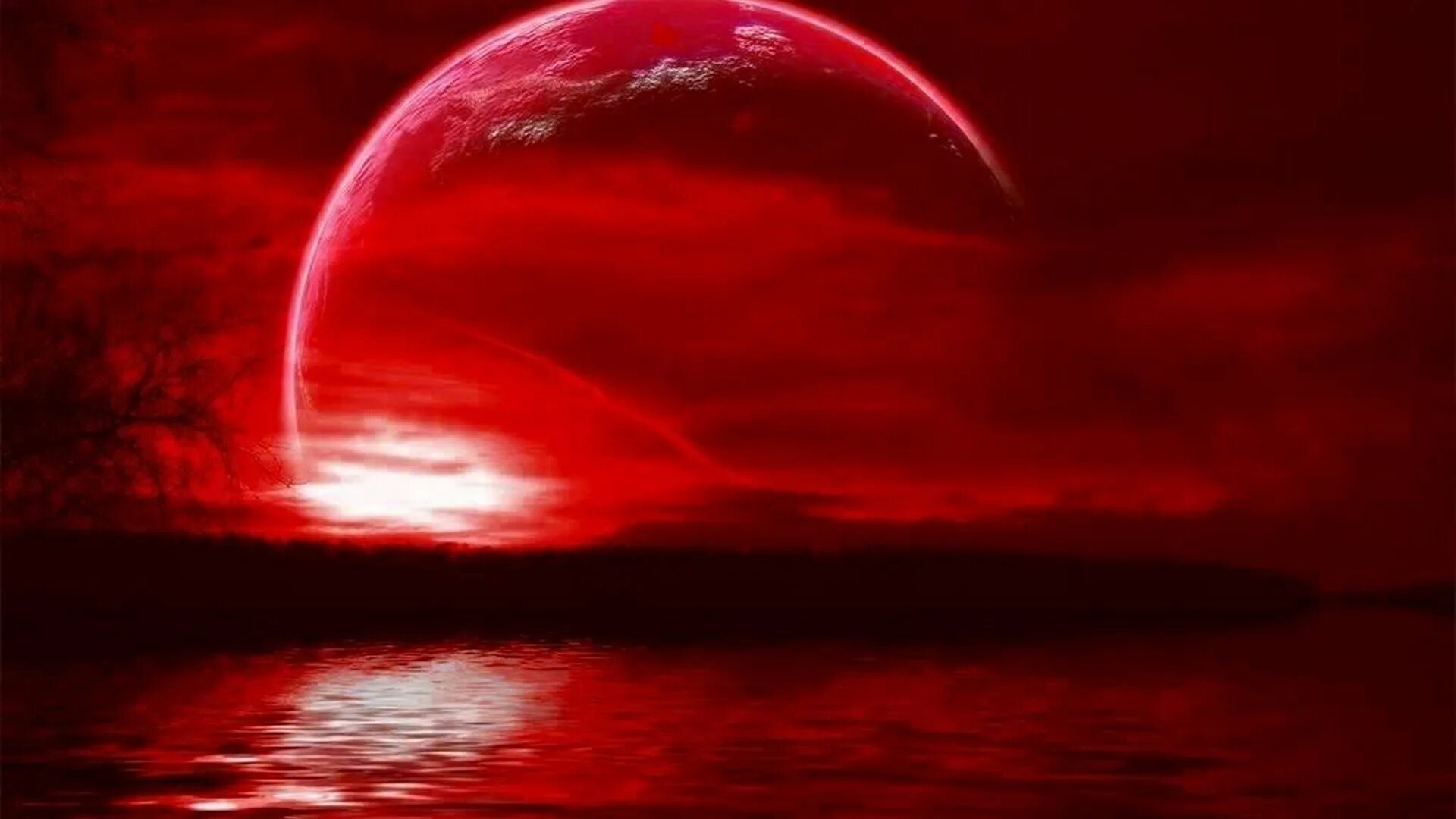 Багряный шар. Кровавая Луна и красная Луна. Кровавая Луна / Bloodmoon (1997). Красное небо. Красный закат.