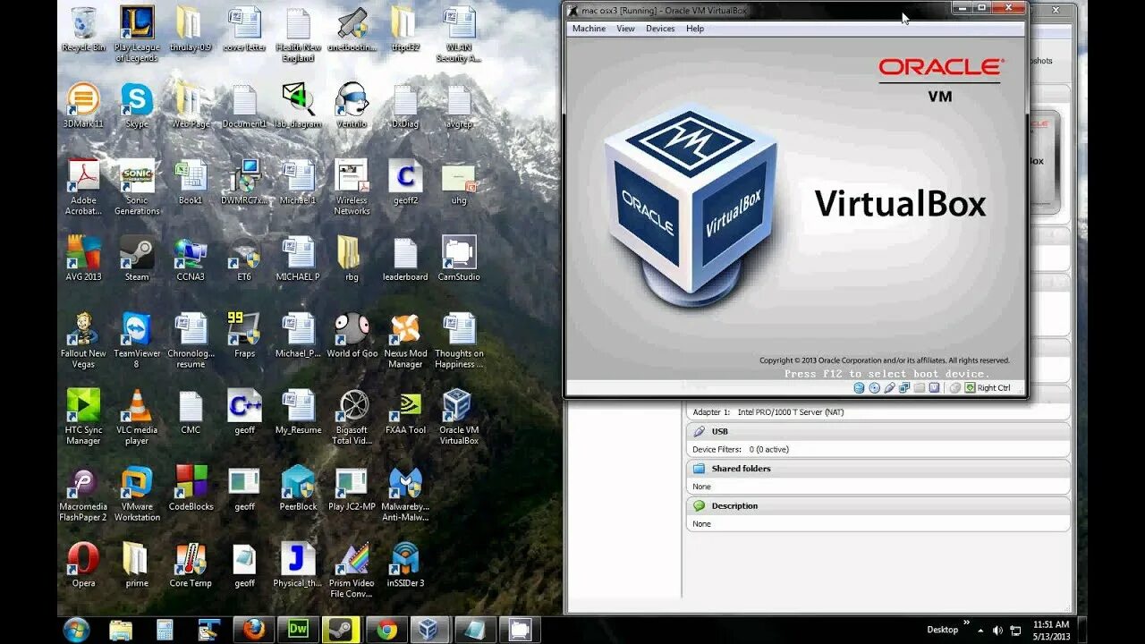 Virtualbox mac os. Mac и win машины.