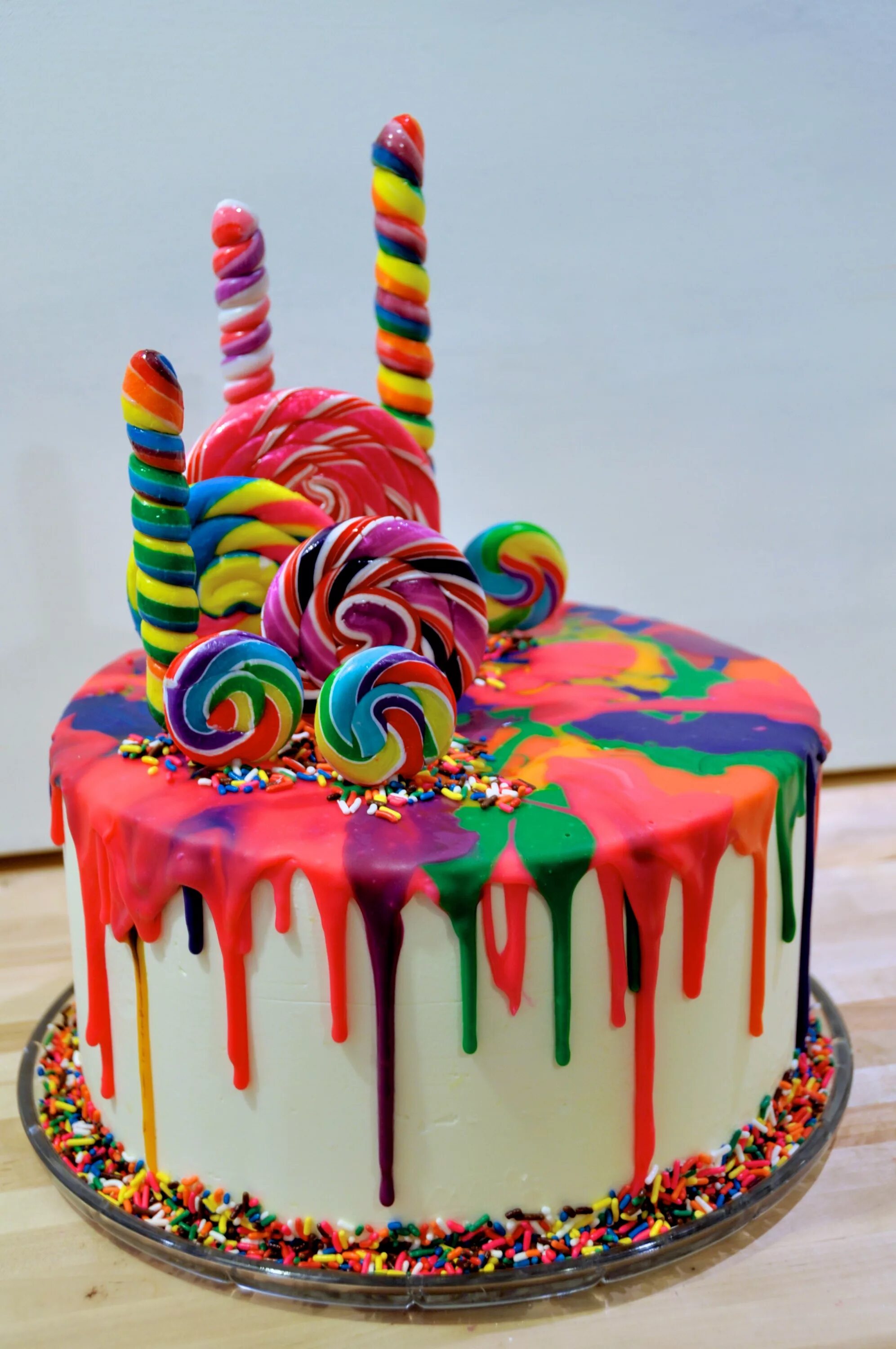 Цветное день рождения. Канди кейк. Яркий торт. Торт «Радуга». Торт Радужный.