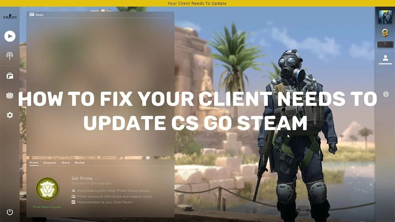 Needed to fix your. Client needs. csgo was not launched in trusted mode. csgo update - please close your game and update before queuing to play again..