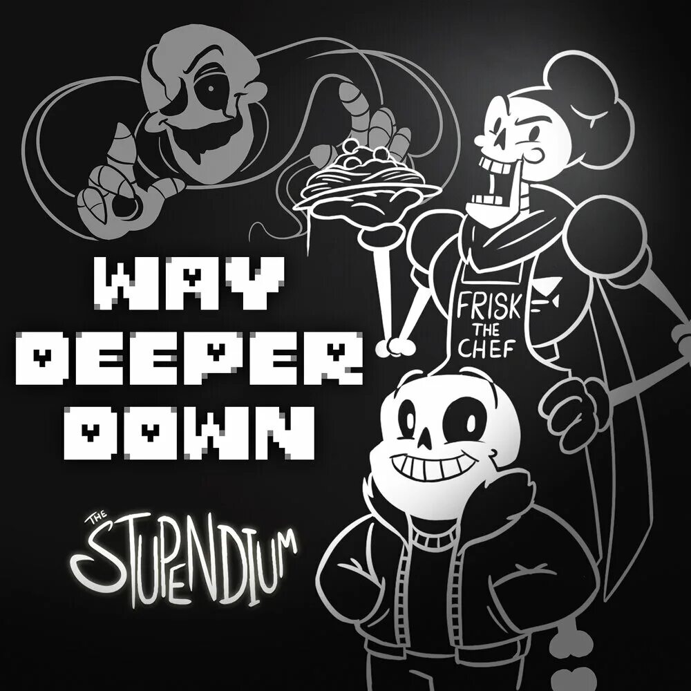 Deeper down bass. Deeper down. Way Deeper down. The Stupendium мемы. Песня андертейл way Deeper down.