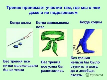 Трение полезно в случае шитья одежды