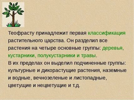 Краткий пересказ параграфа систематика растений