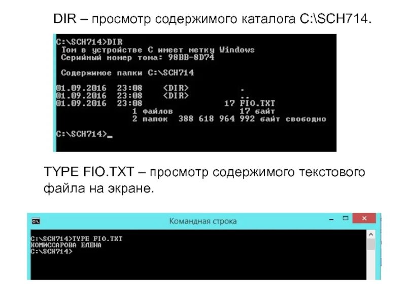 Список команд выводимых на экран. Dir в командной строке. Вывод текстового файла в cmd. Dos команды dir. Команда для просмотра содержимого каталога — это:.