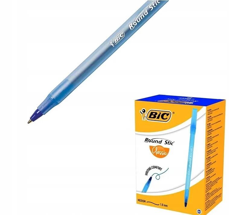 Ручка шариковая BIC Round Stic. Ручка шариковая BIC "Round Stic" синяя, 1,0мм. Ручка шариковая синяя BIC "Round Stic", 1 мм, тонир. Корпус /60/1. Round Stick ручка BIC. Round stick