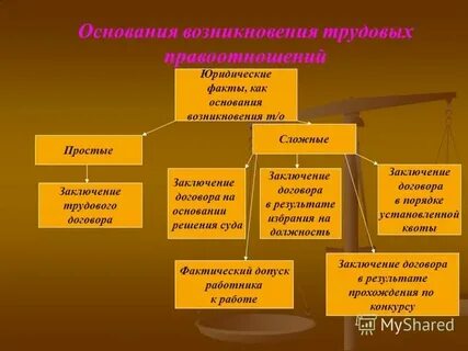 Перечислите основания возникновения трудовых отношений