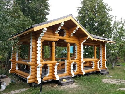 Беседка из бревна