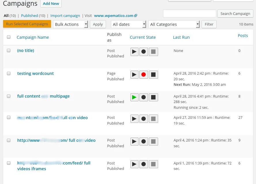 Wordpress краткая инструкция. 5. Post published. Post published. Фейсбук лента.