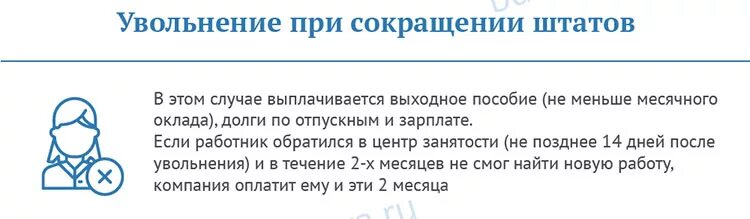 Пособие уволенному по сокращению штата. Выплаты при увольнении по сокращению штата. Выплата при увольнении по сокращению штата при увольнении. Компенсация за увольнение по сокращению Штатов. Расчёт при сокращении работника.