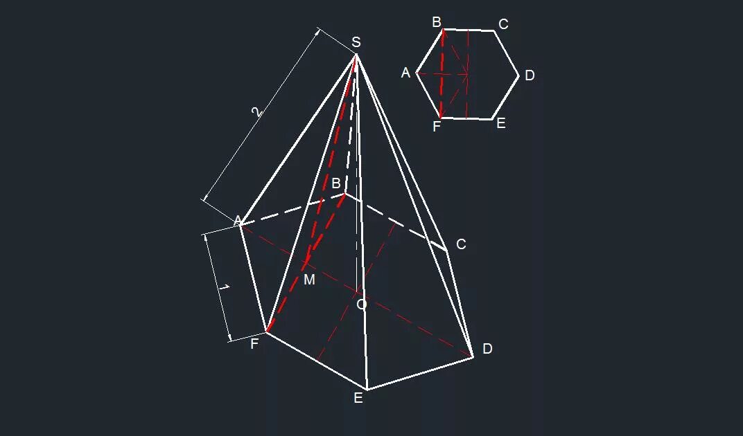 Шестиугольная пирамида SABCDEF. Шестигранная пирамида в изометрии. Шестиугольная усеченная пирамида в изометрии. Аксонометрия шестигранной пирамиды. Диагональное сечение шестиугольной пирамиды