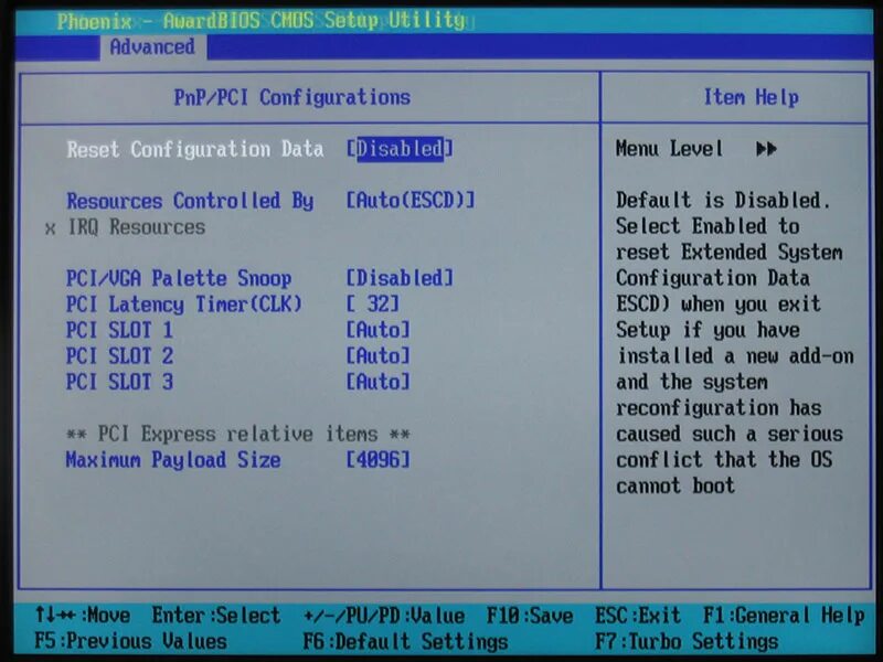 Advanced bios menu. Advanced bios menu