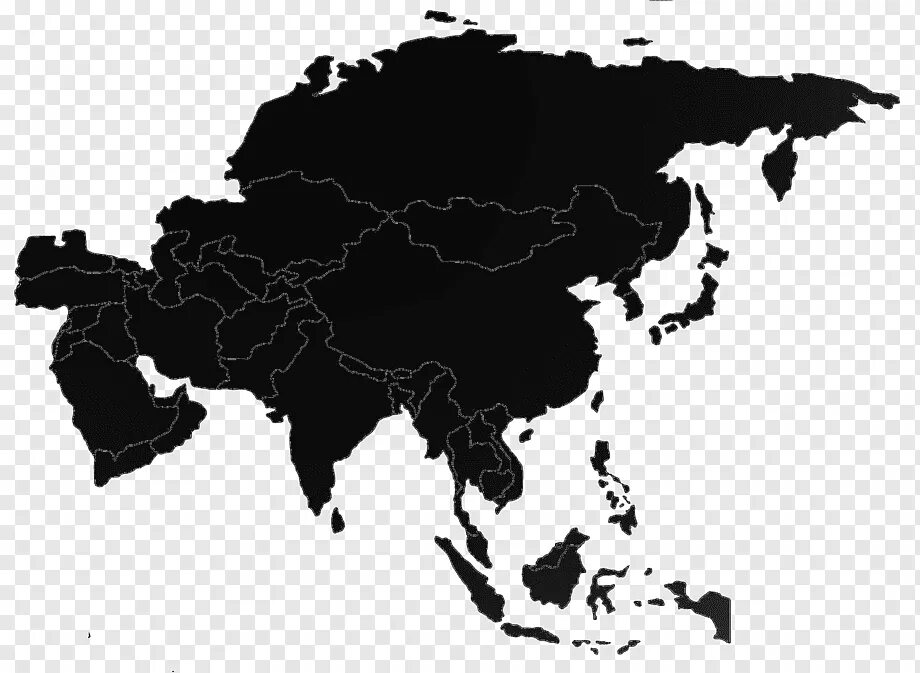 Карта евразии черная