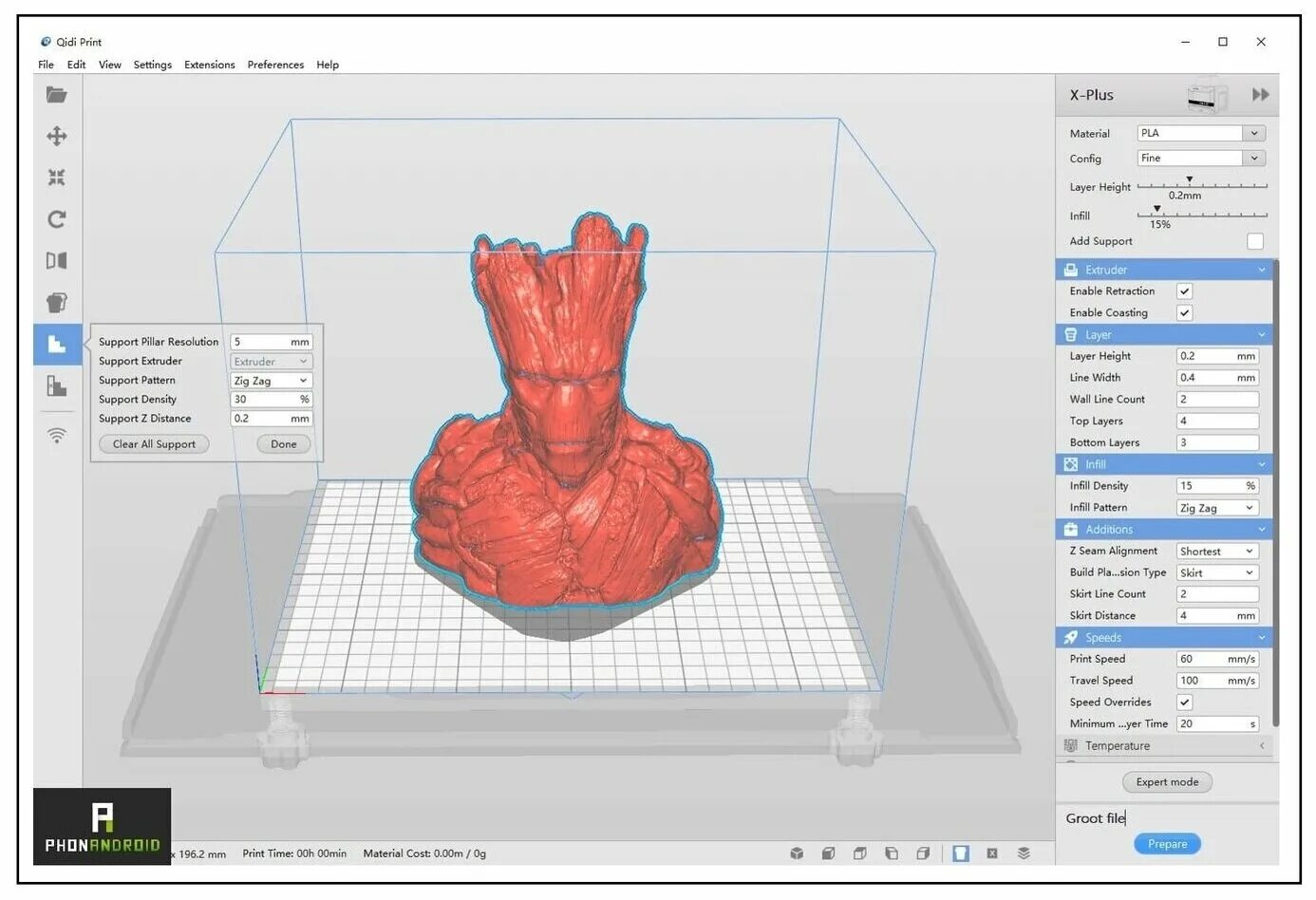 Qidi x plus 3. 3d принтер qidi x-plus. модель зайца для 3д принтера cura. qidi print. qidi slicer.