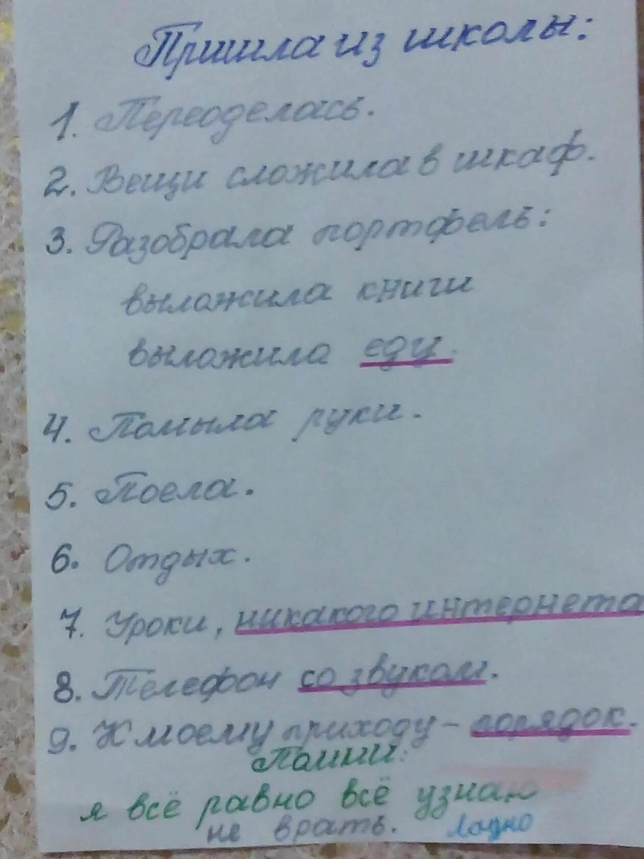 Пришла из школы или со школы как. Школьные записки. список дел после школы. пришёл из школы правила. записка детям от мамы.