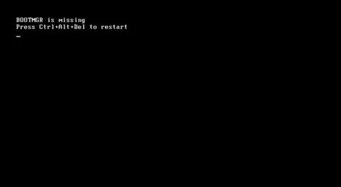 Bootmgr is missing press ctrl