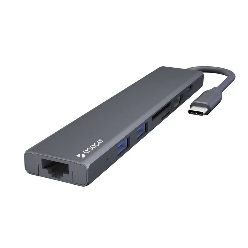 Deppa usb type c. Deppa usb type-c хаб 7-в-1, hdmi, power delivery, 2xusb 3.0, rj45, microsd/sd. deppa usb type-c usb a. deppa usb-c адаптер 7-в-1, графит. usb-концентратор deppa usb type-c 4 в 1 (73118), разъемов: 3.