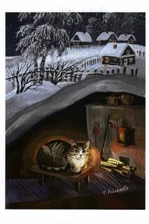 Кот зимой дома