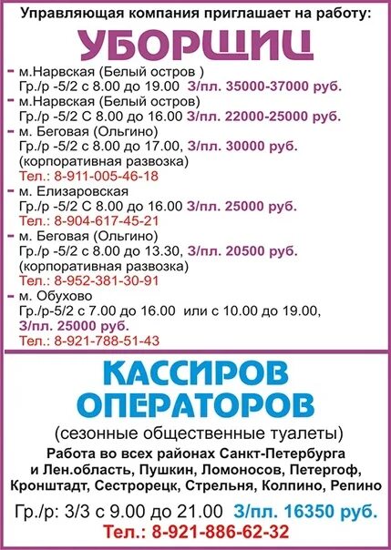 Работа в пушкине для женщин свежие вакансии. Работа в Пушкине и Павловске в контакте.