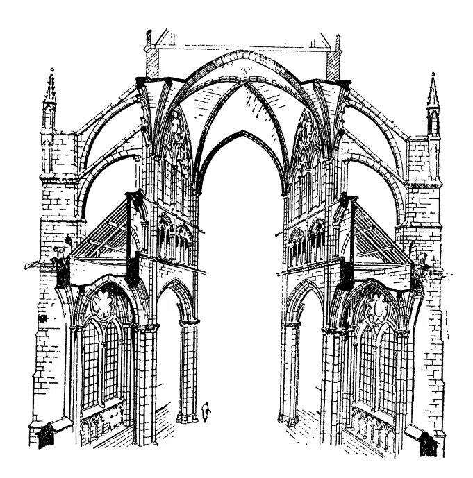 Элементы свода. Строение готического собора. Строение готического собора схема. Архитектура готического собора схема.