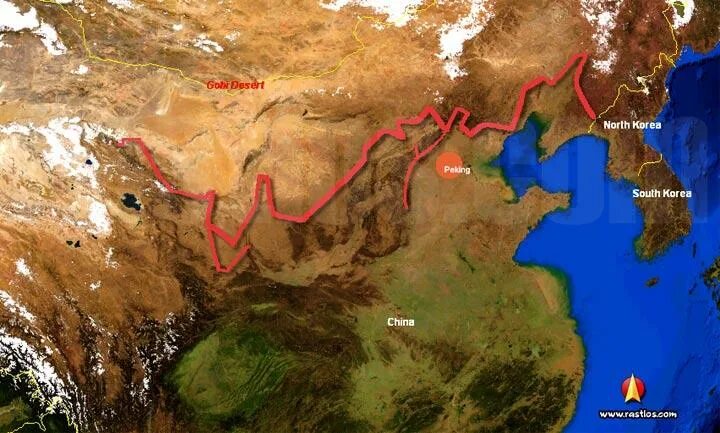 Сколько километров великая китайская. Великая стена на карте Китая. Великая китайская стена со спутника. Великая китайская стена на карте со спутника. Великая китайская стена на карте Китая.