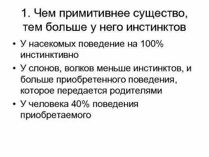 Как на поведение живого существа влияет инстинкт