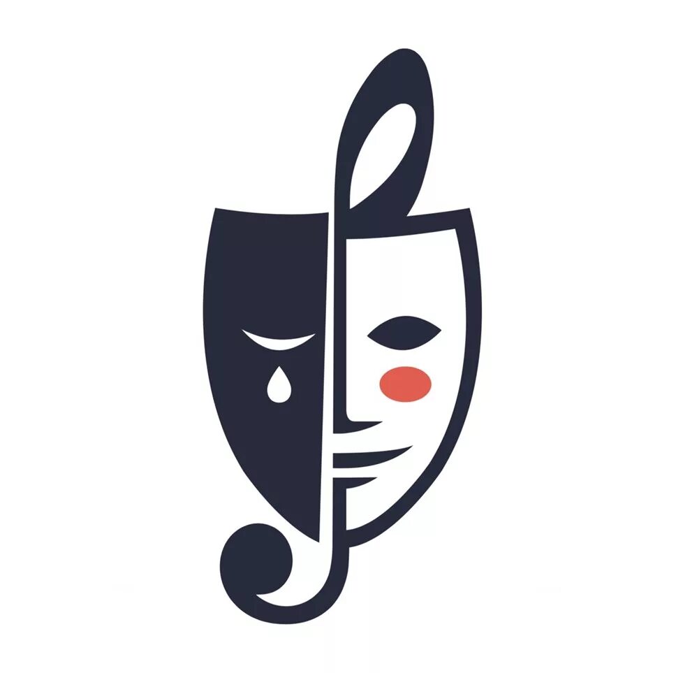 музыкальное творчество детей. театральные маски на фоне занавеса. символ искусства. эмблема искусства. символ творчества.