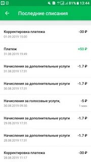 Мегафон списывает деньги