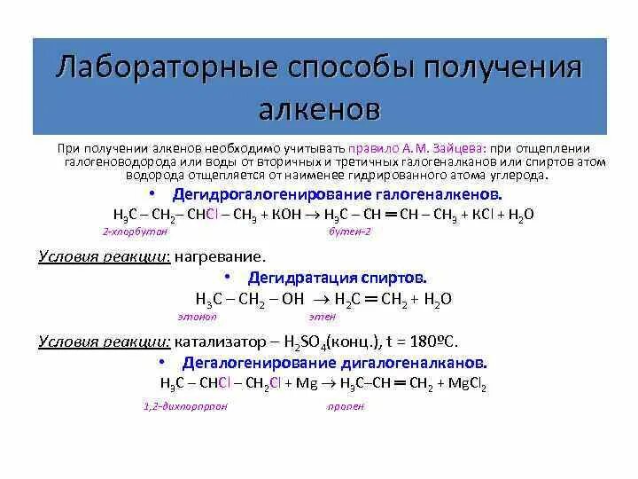 Лабораторные способы получения алкенов. Синтез алкенов из галогеналканов. Алкены способы получения правило Зайцева. Способы получения алкенов из галогеналкиноав. Конспект алкены