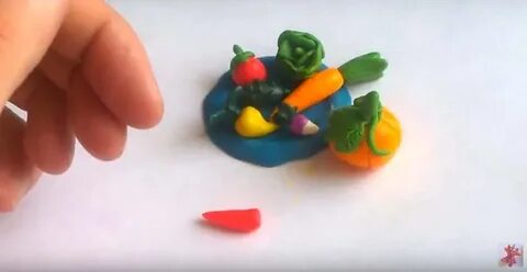 Овощи из пластилина 1 класс