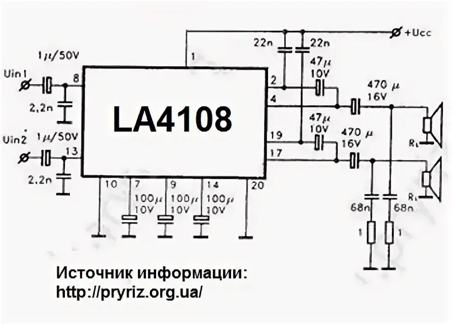 La4108 схема усилителя