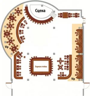 Схема зала бара бара