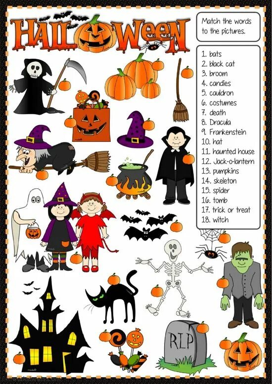 What colours are associated with halloween